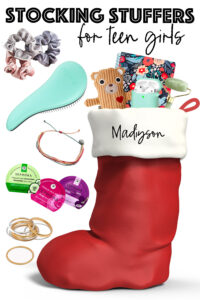 collage of products for teen girls stocking stuffers