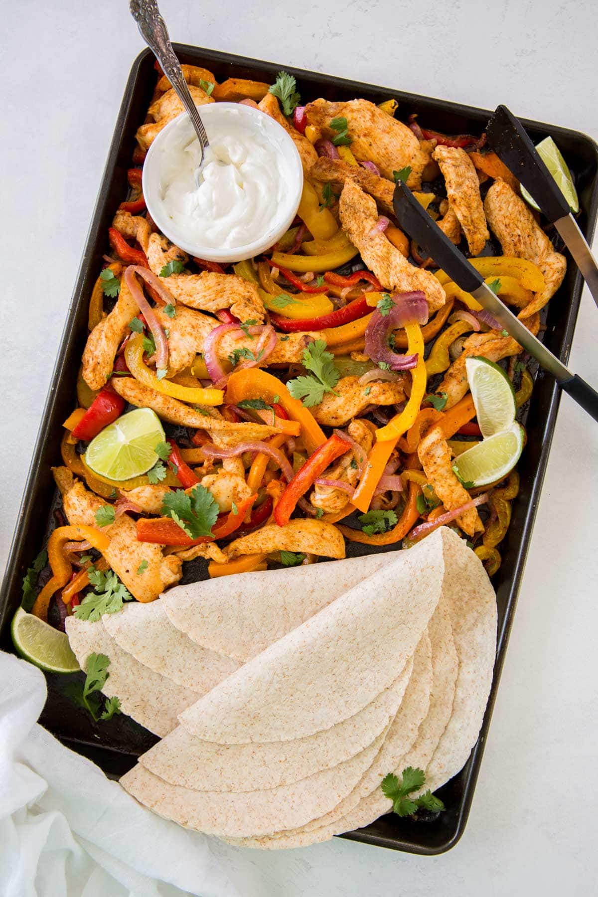 sheet pan, chicken vegetables limes