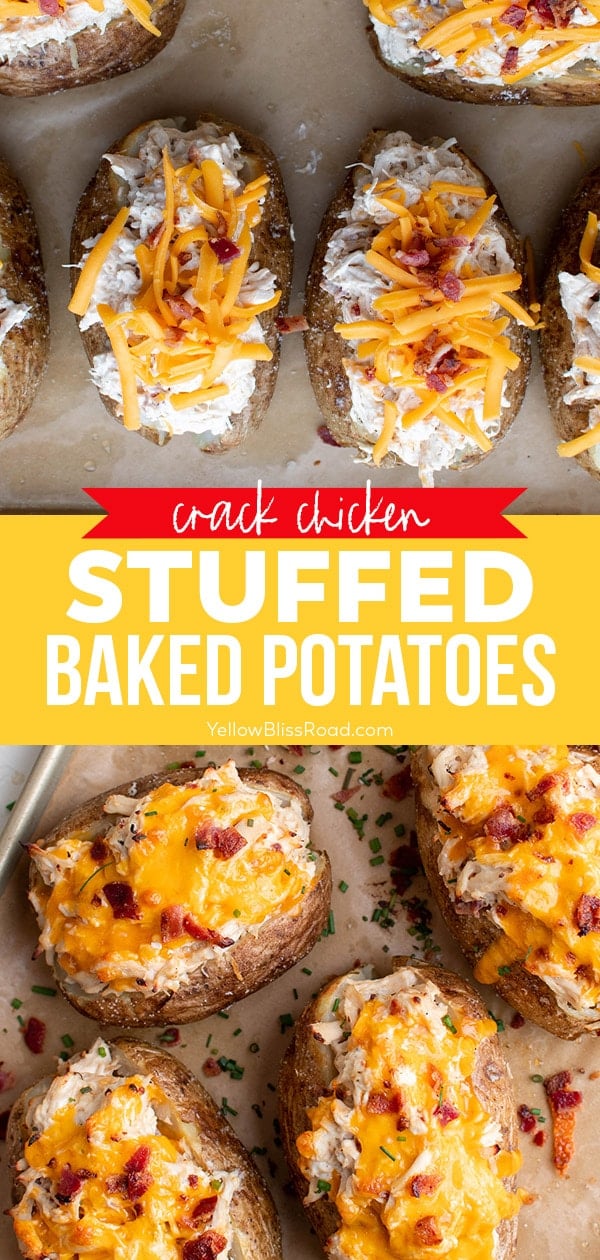 Crack Chicken Stuffed Baked Potatoes | YellowBlissRoad.com