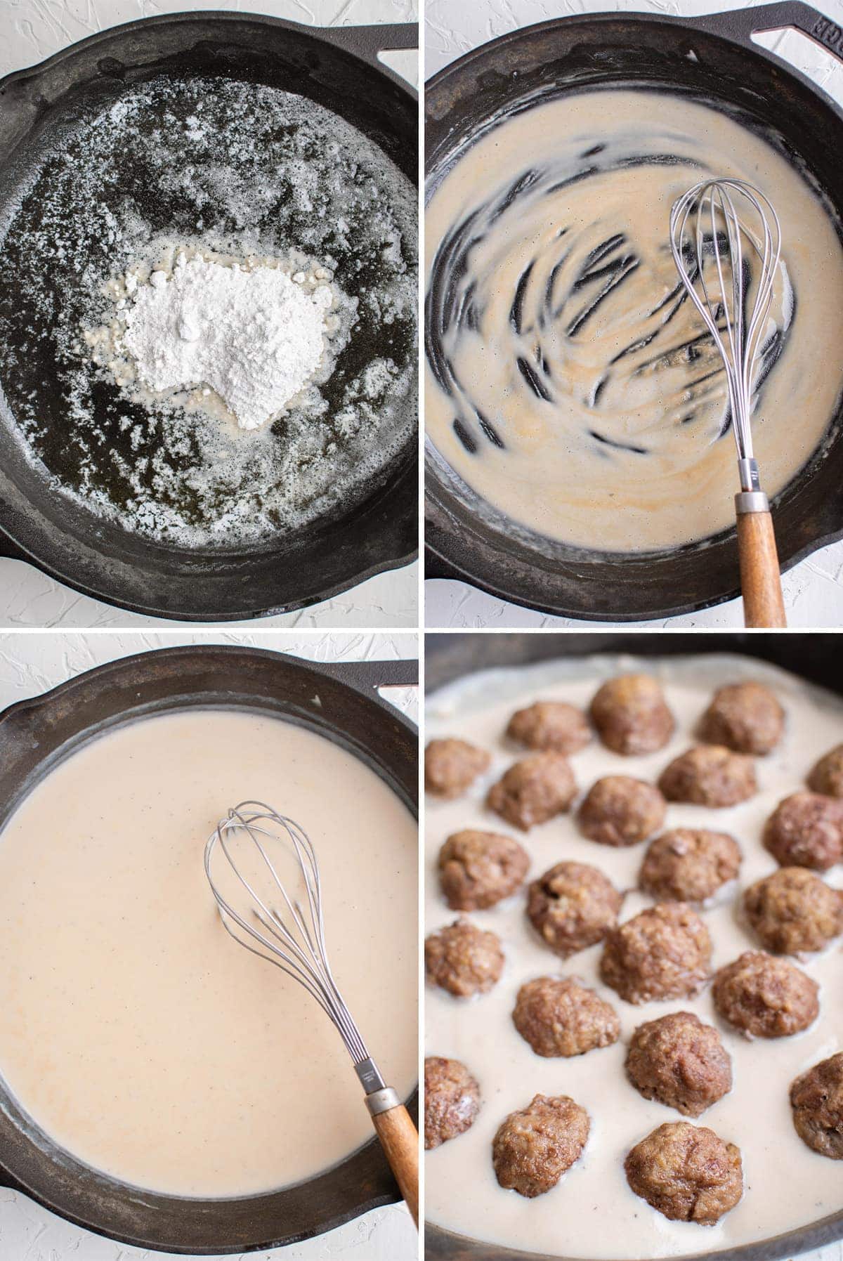 images showing the process of making gravy