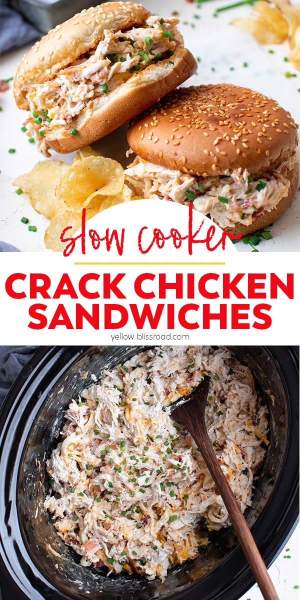 Slow Cooker Crack Chicken Sandwiches | YellowBlissRoad.com