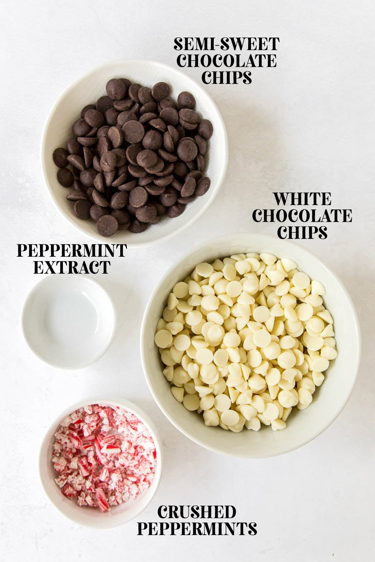 ingrediente to make peppermint bark with labels