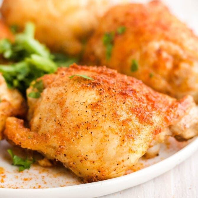 Air Fryer Chicken Thighs (Crispy and Juicy!) | YellowBlissRoad.com