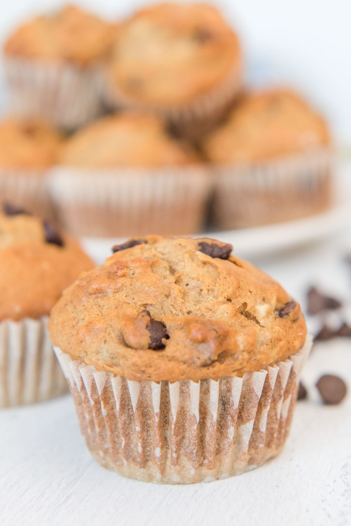 chocolate chips, banana muffins