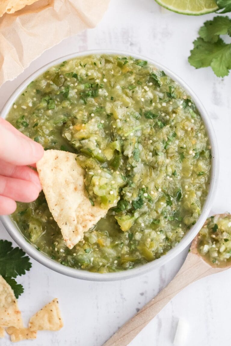 Homemade Salsa Verde (Roasted Tomatillo Salsa)