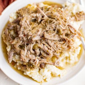 Slow Cooker Chile Verde and Mashed Potatoes
