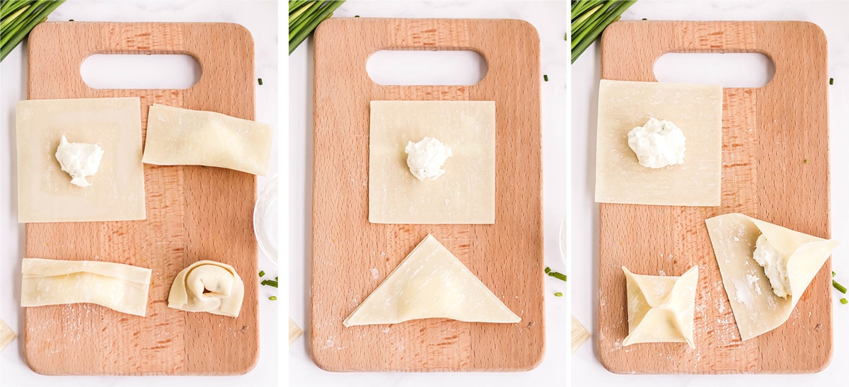 3 ways to fold wontons