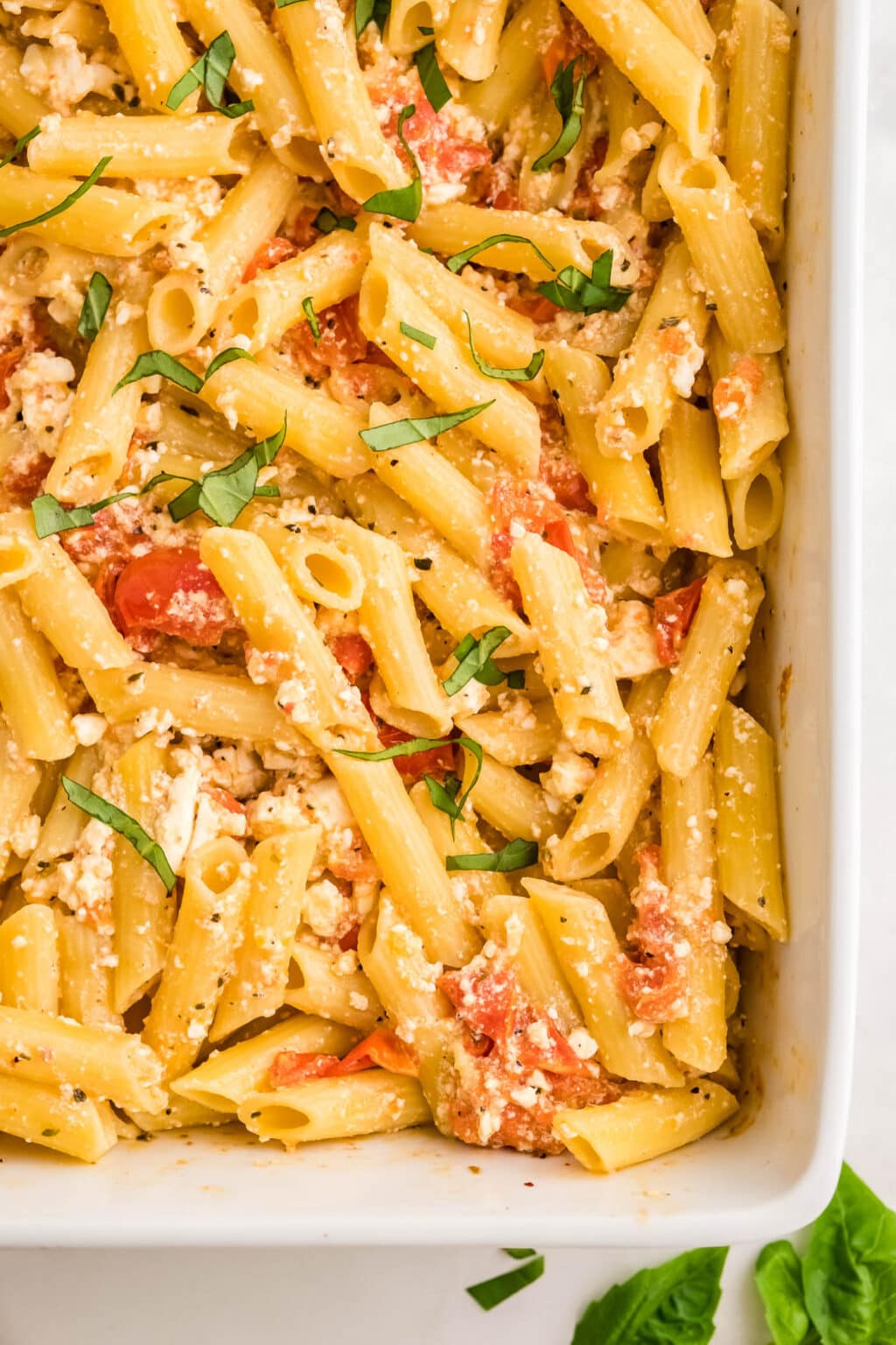 Baked Feta Pasta with Roasted Tomatoes - Yellow Bliss Road