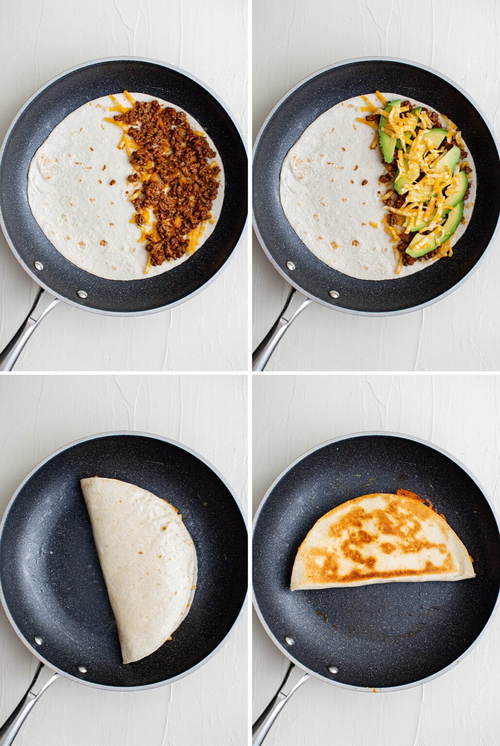 Ground Beef Quesadillas with Avocado