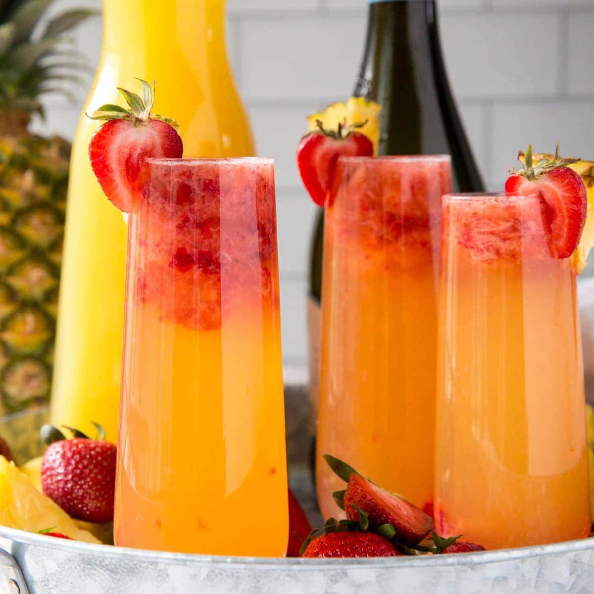 Pineapple Strawberry Mimosa