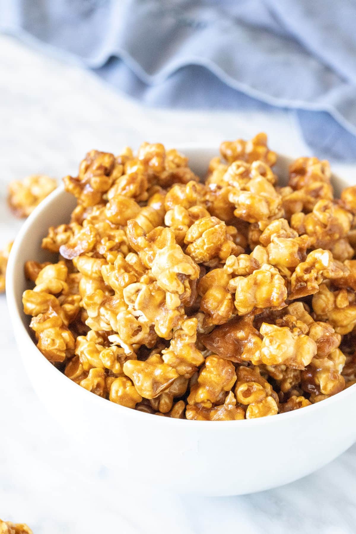 Bowl of caramel popcorn