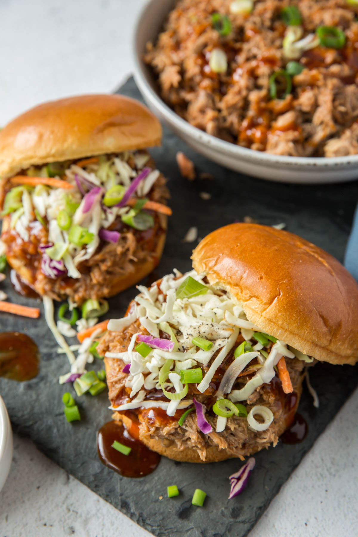 pork sandwiches with coleslaw