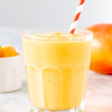 Glass of mango smoothie