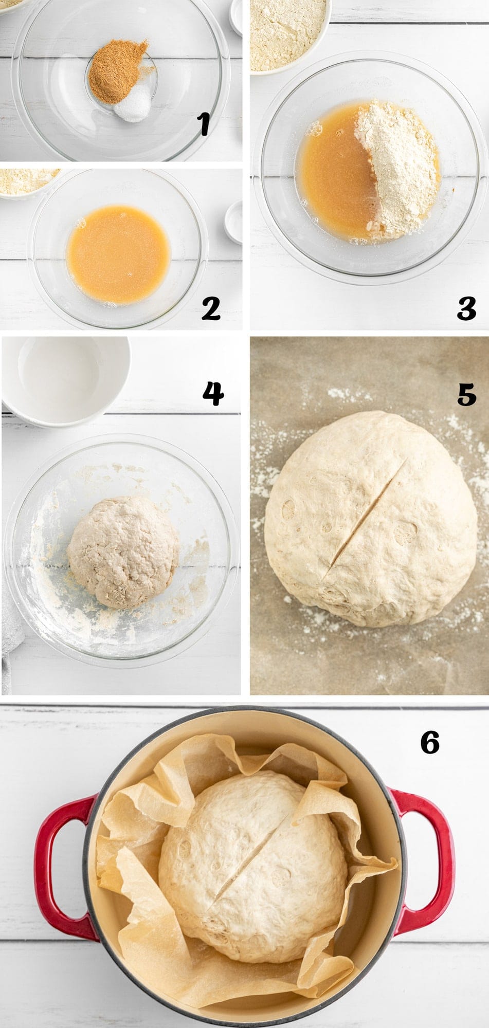 collage of images showing how to make instant yeast sourdough bread