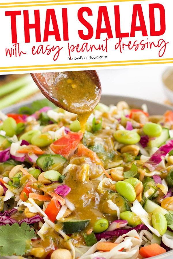Chopped Thai Salad with Peanut Dressing | YellowBlissRoad.com