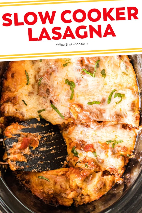 Easy Cheesy Slow Cooker Lasagna | YellowBlissRoad.com