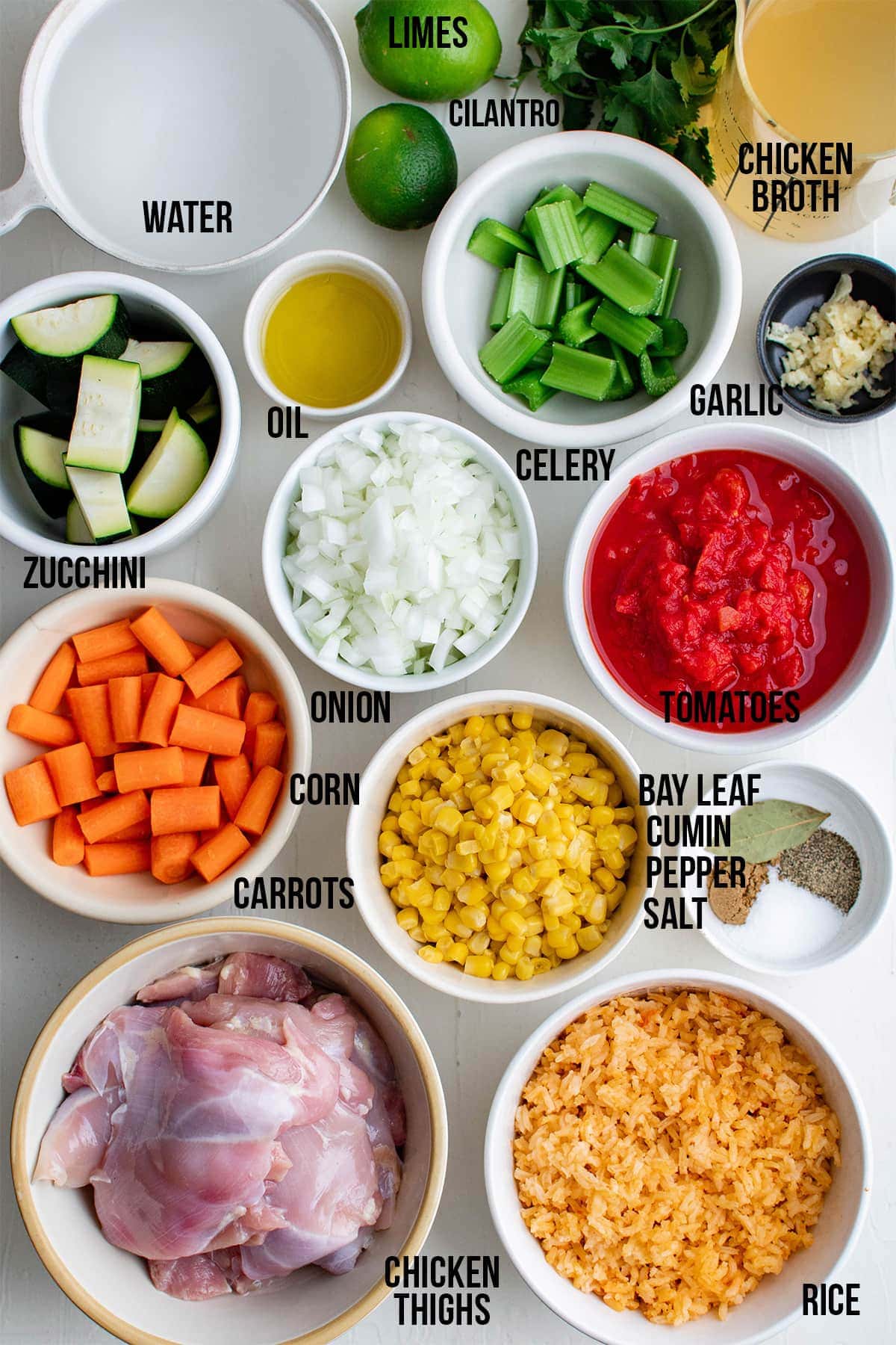 ingredients for mexican chicken soup with titles