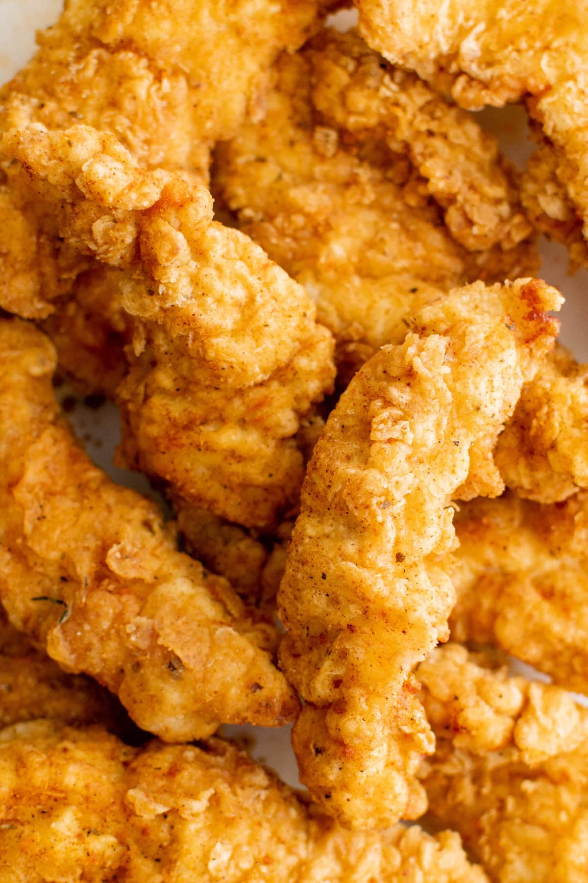 close up of fried chicken tender
