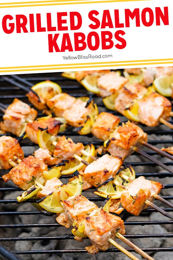 Easy Grilled Salmon Kabobs | YellowBlissRoad.com