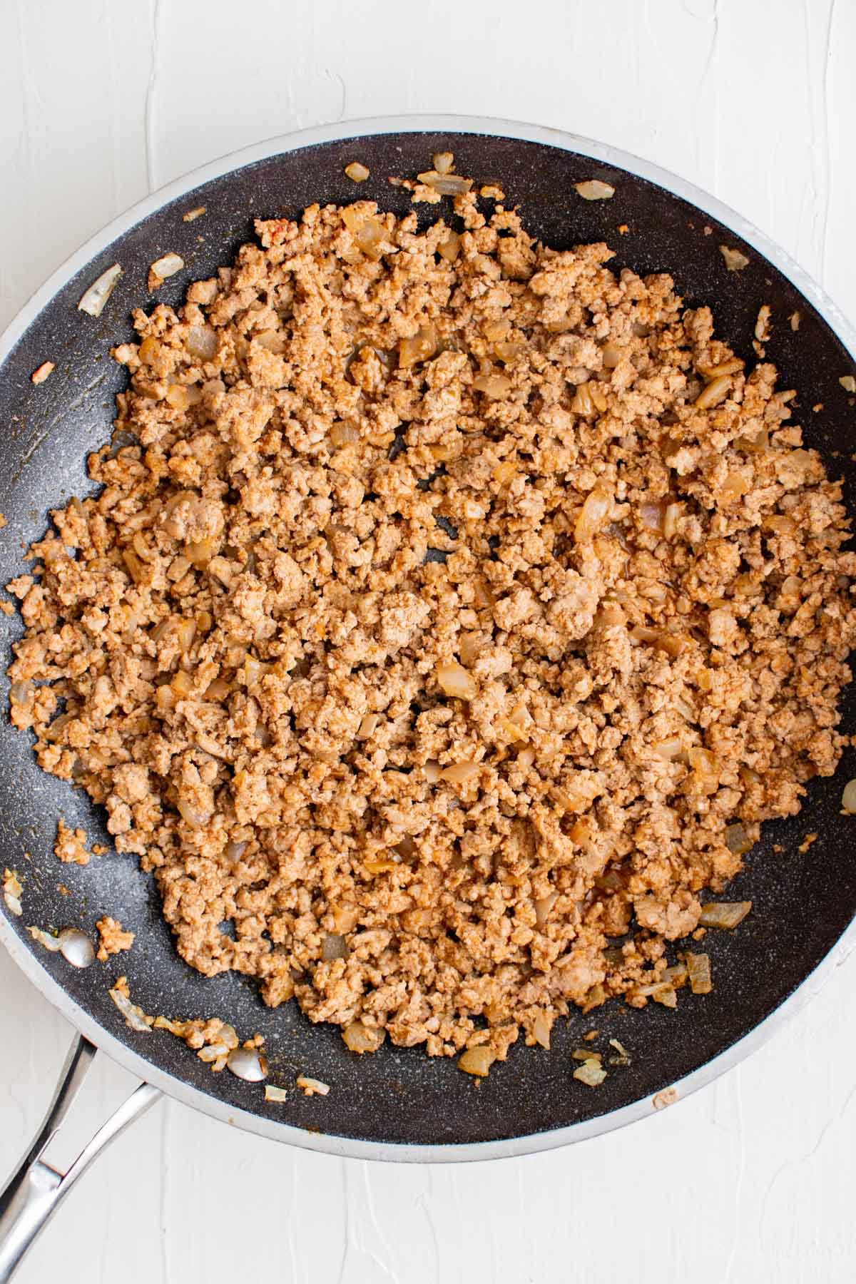 ground turkey in a skillet