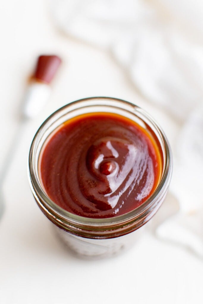 jar with bbq sauce