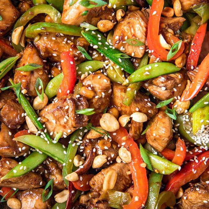 Szechuan Chicken Stir Fry Recipe | YellowBlissRoad.com
