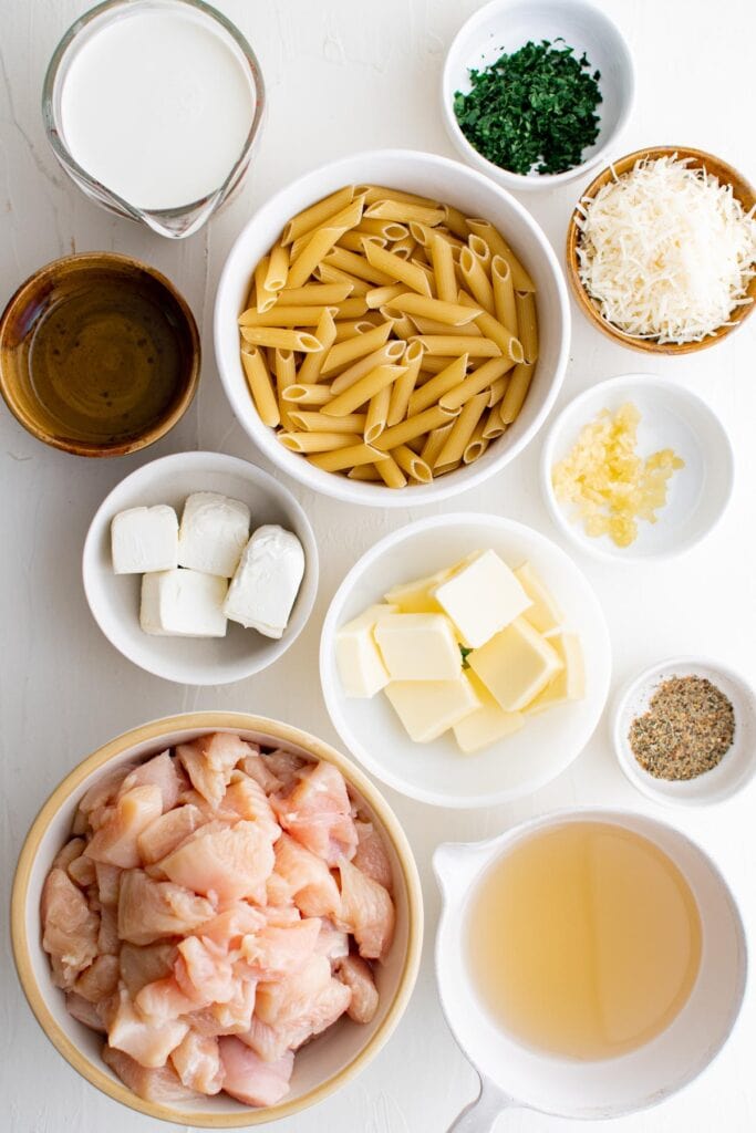 ingredients for one pot chicken alfredo