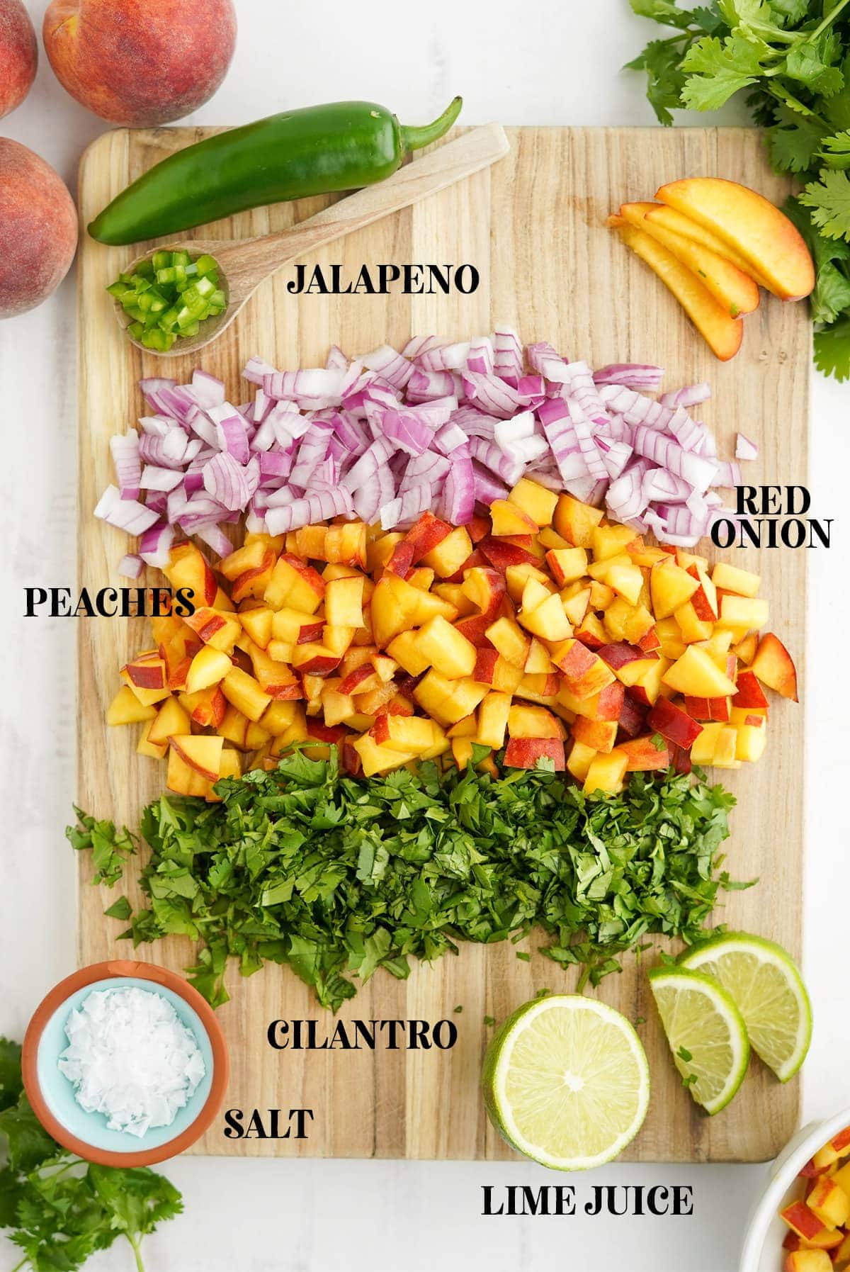 ingredients for peach salsa