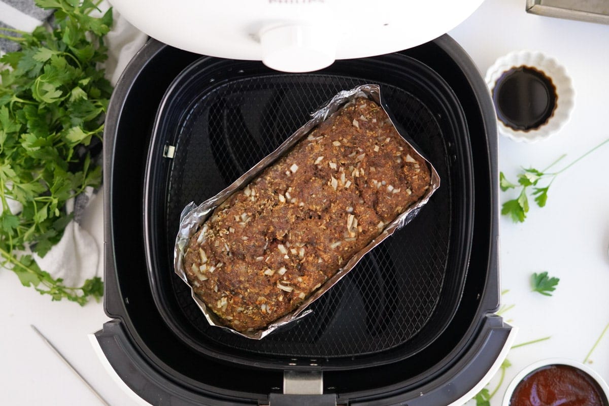 air fryer meatloaf with foil wrapper