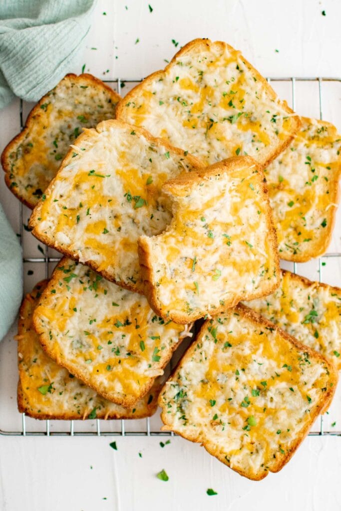 stack of garlic cheese toast