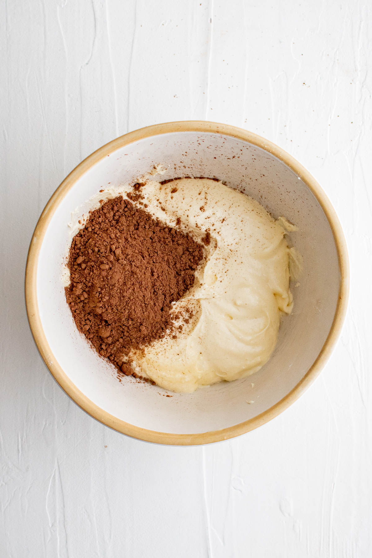 yellow cake batter with cocoa powder