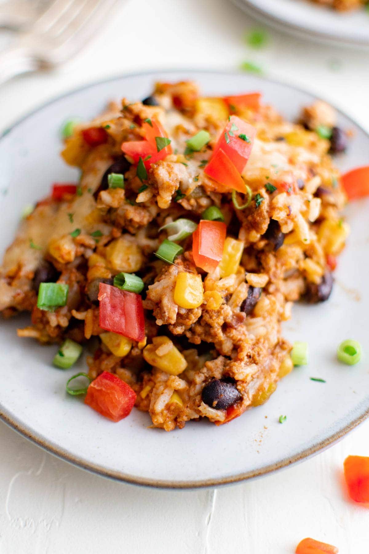 Southwest Ground Turkey Casserole with Rice | YellowBlissRoad.com