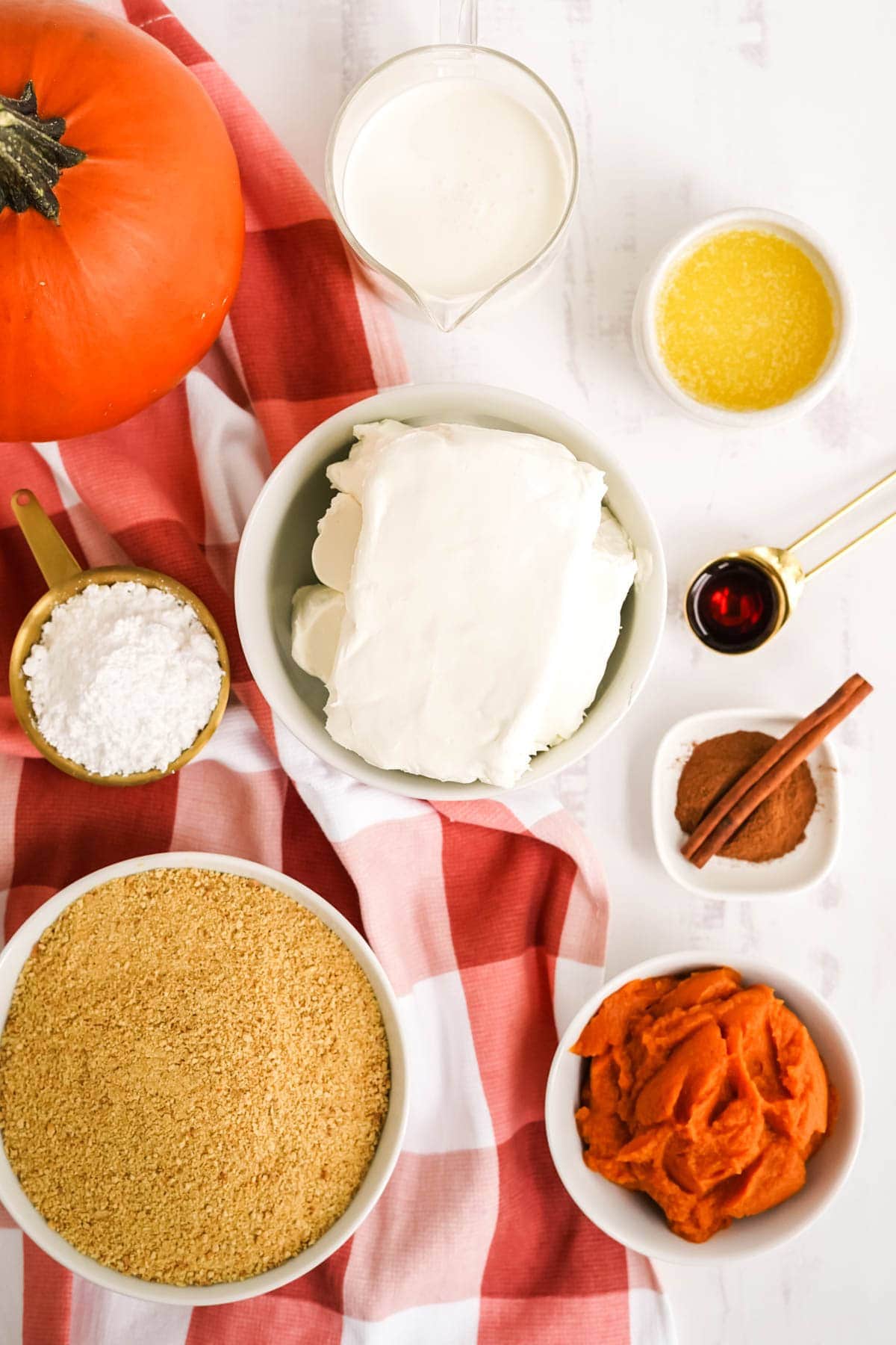 ingredients needed to make no bake pumpkin cheesecake