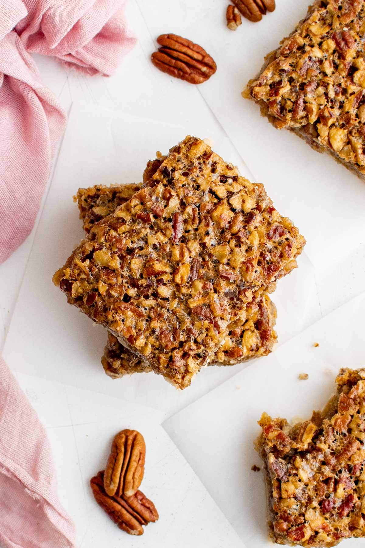 squares of pecan pie bars