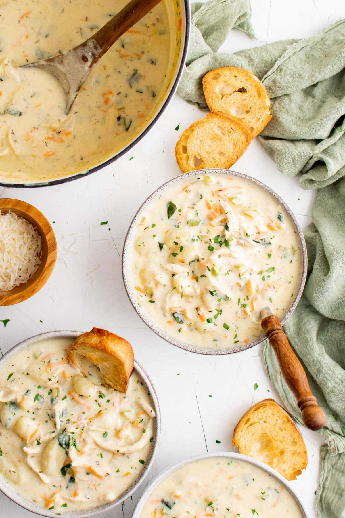 bowl full of chicken gnocchi soup