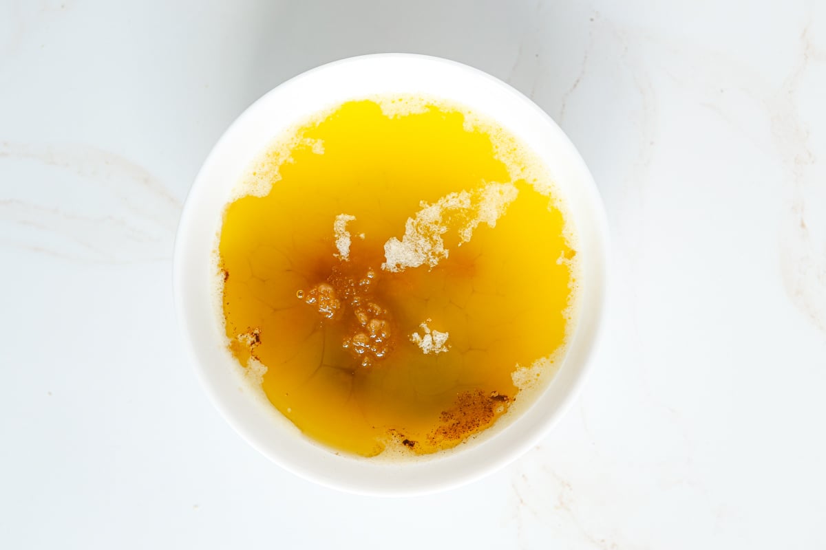 small bowl with melted butter and brown sugar