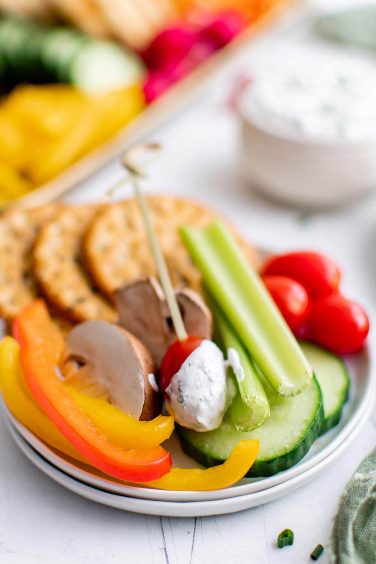 small plate of veggies