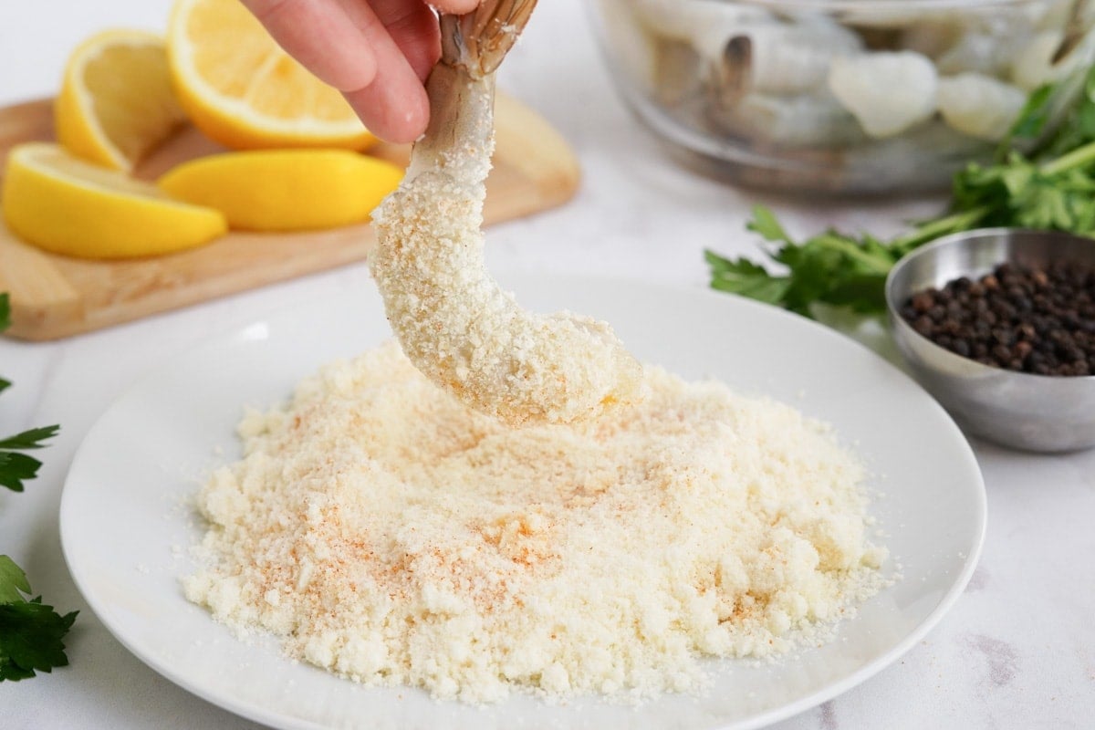 shrimp dipped in parmesan cheese