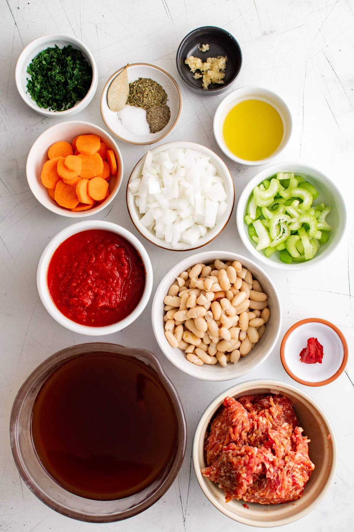 ingredients for making italian bean soup
