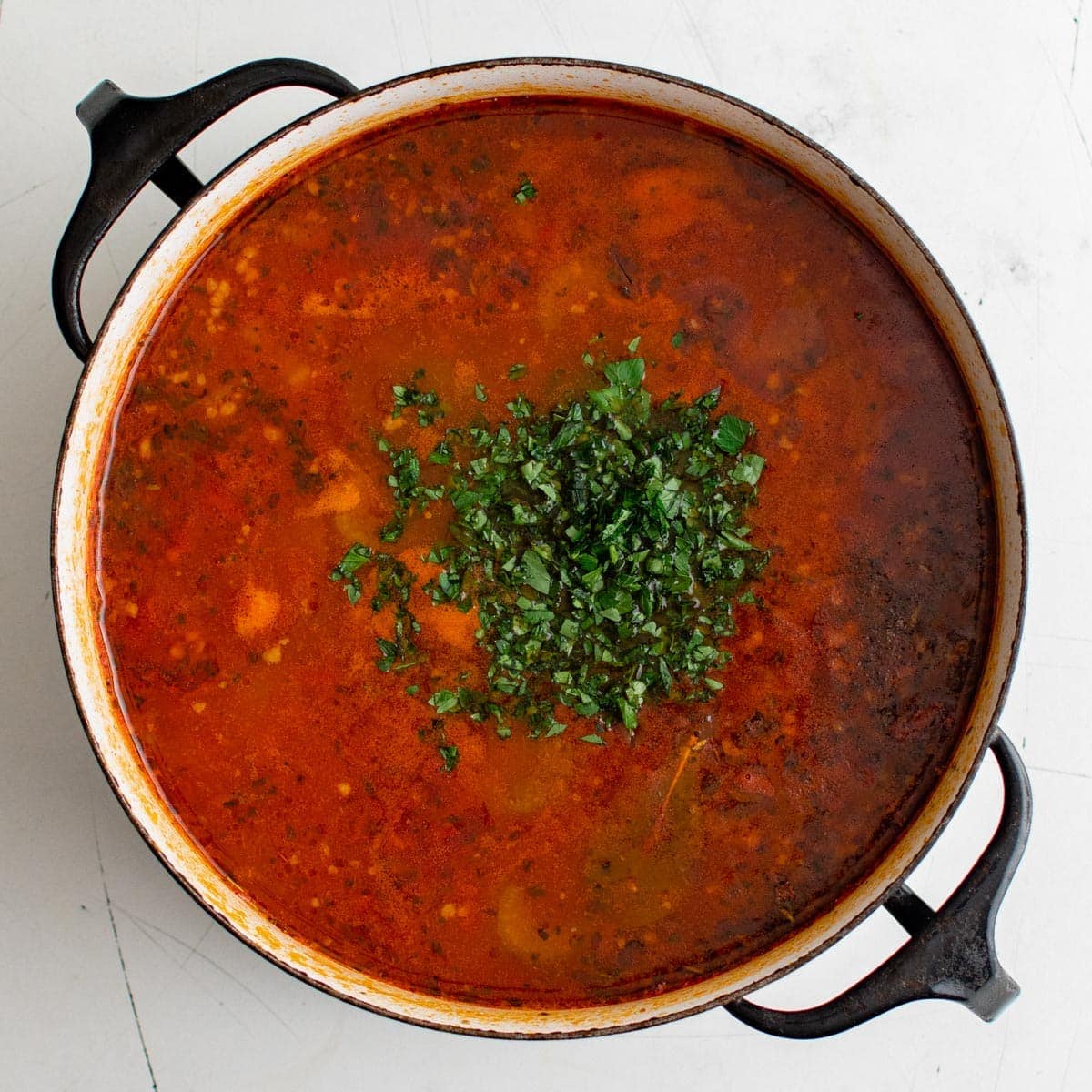 italian bean soup with parsley