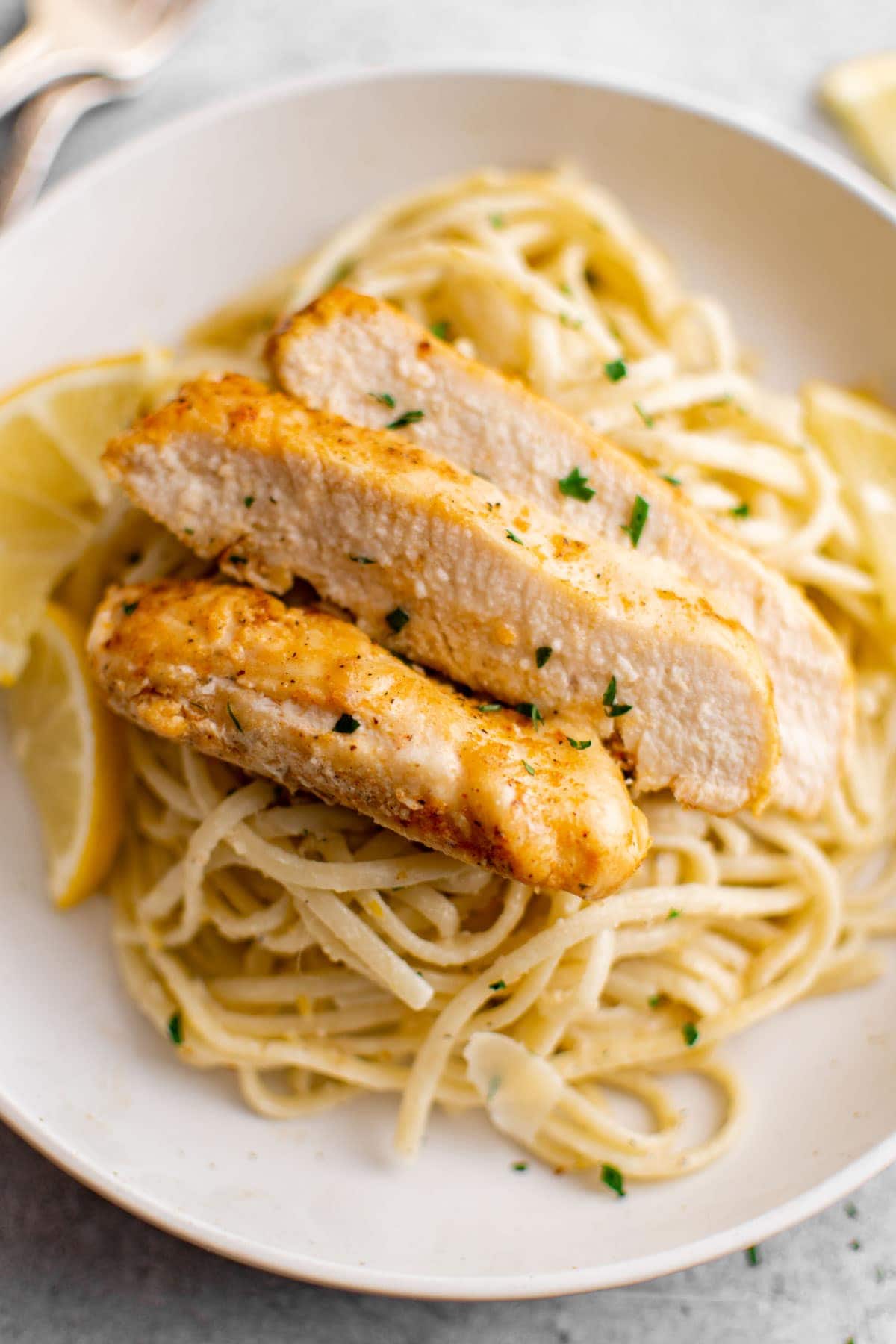 chicken with lemon butter pasta