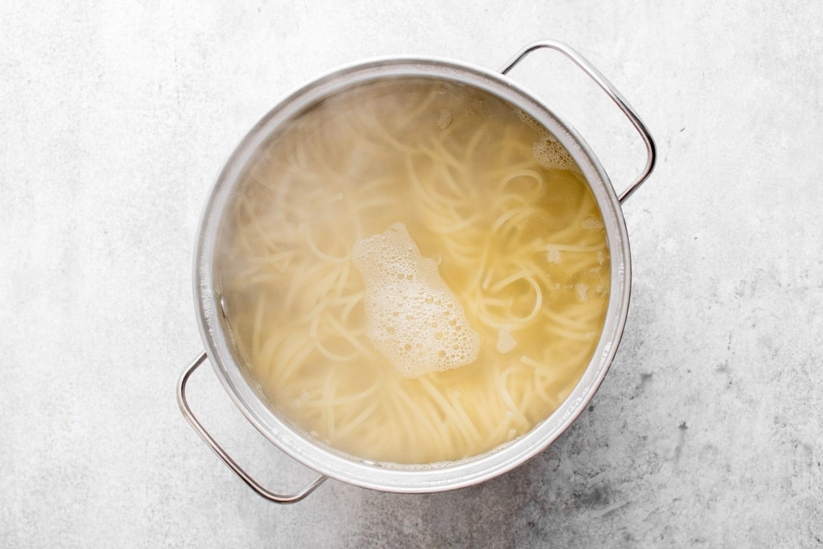 pot of water with pasta