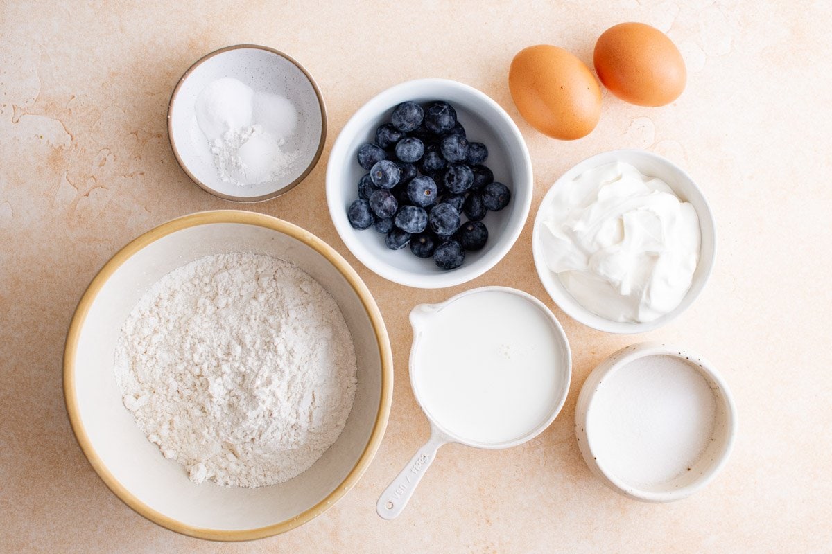 ingredients for blueberry pancakes