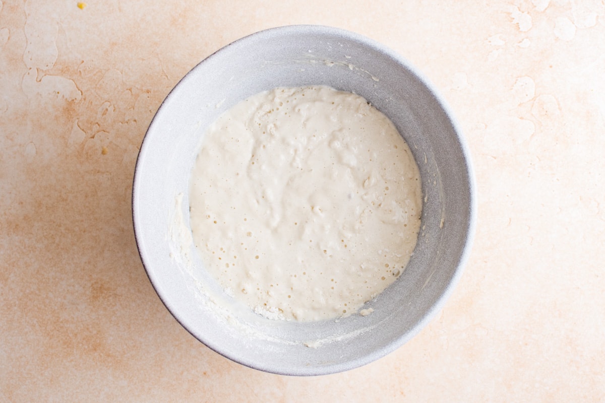 pancake batter in a bowl