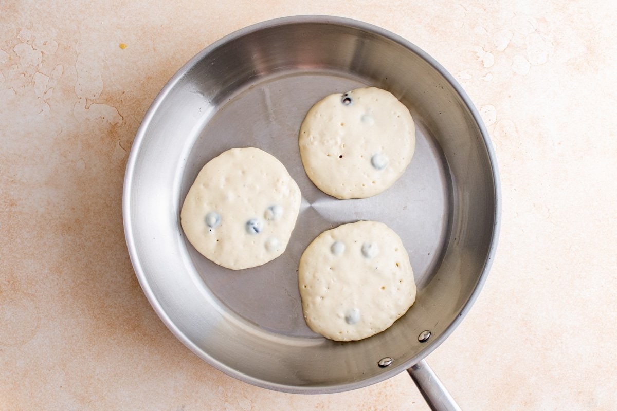 pancakes in a skillet