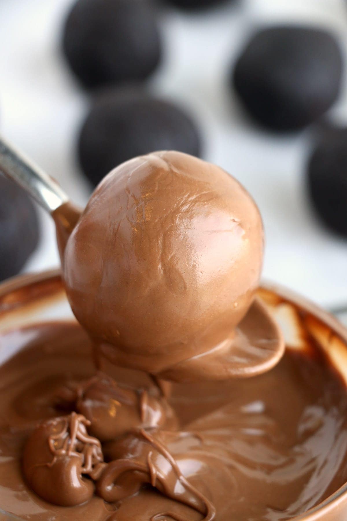 chocolate dipped cake ball