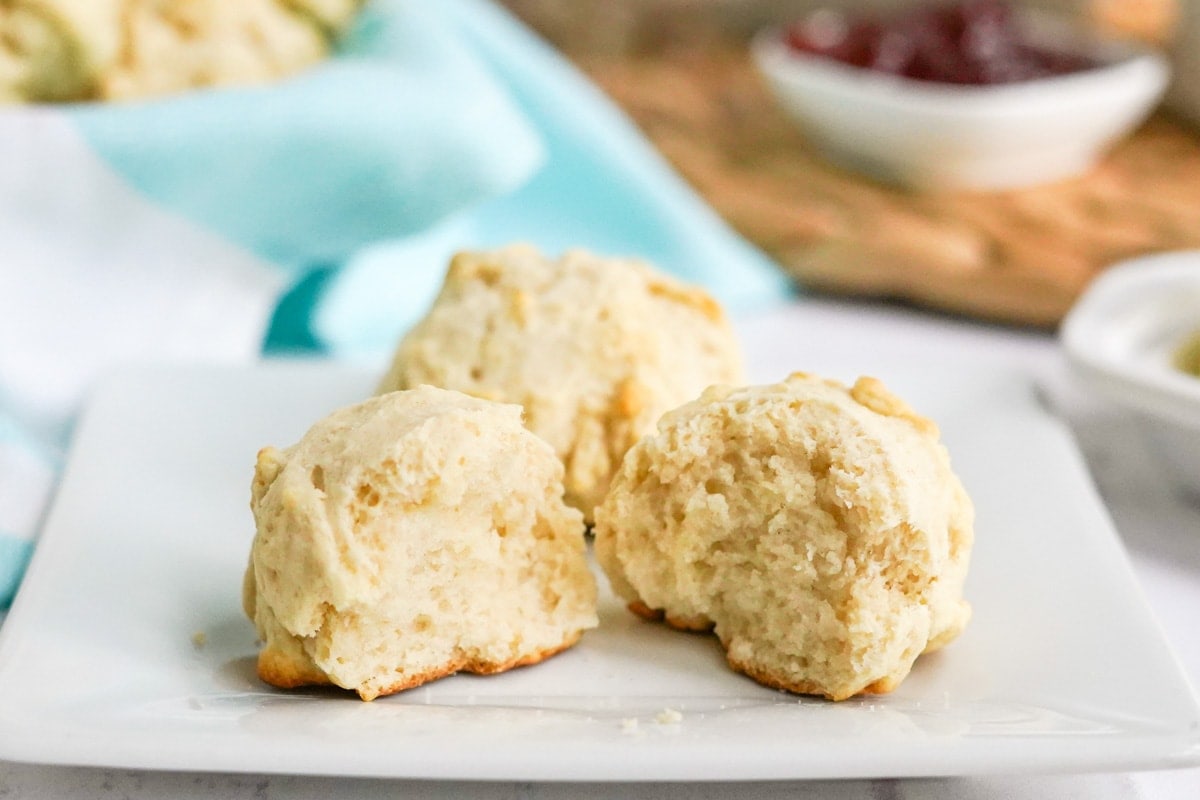 drop biscuits, slip open to reveal the inside