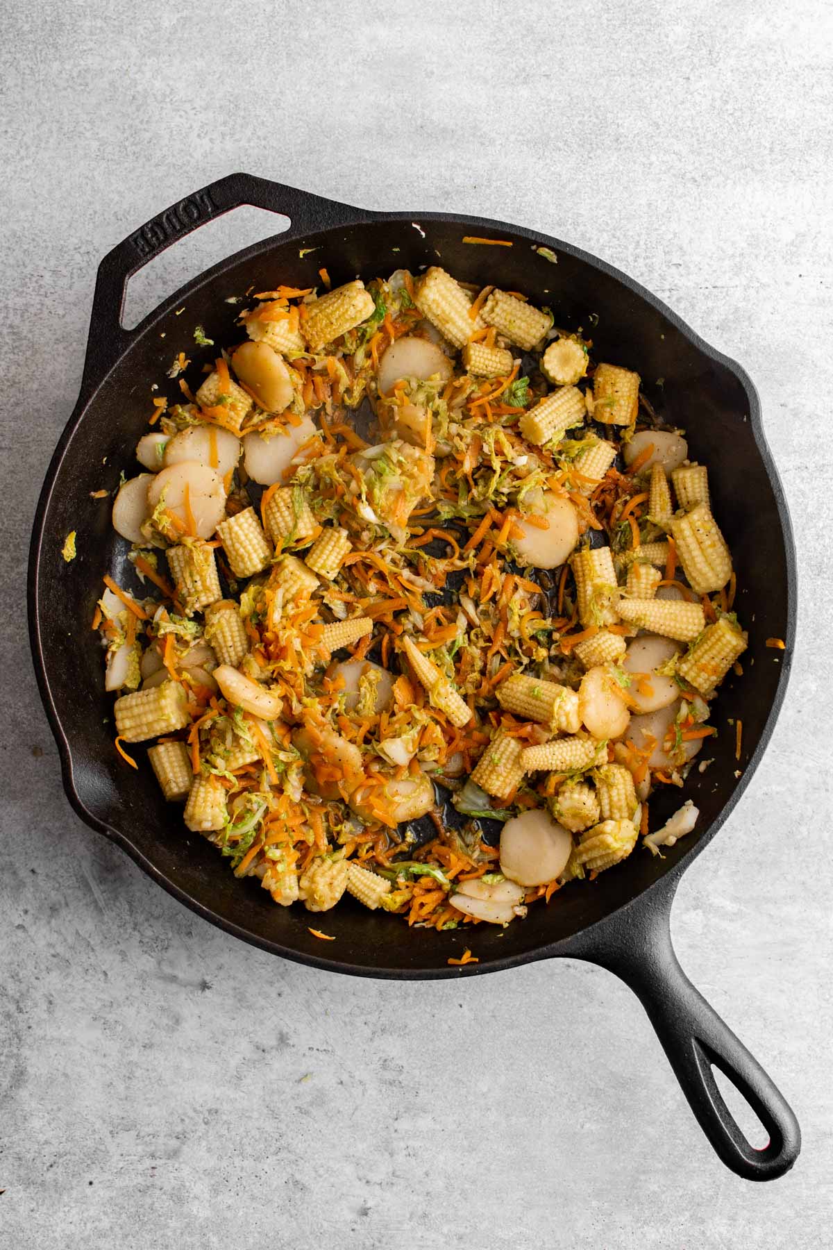 cooked stir fry vegetables