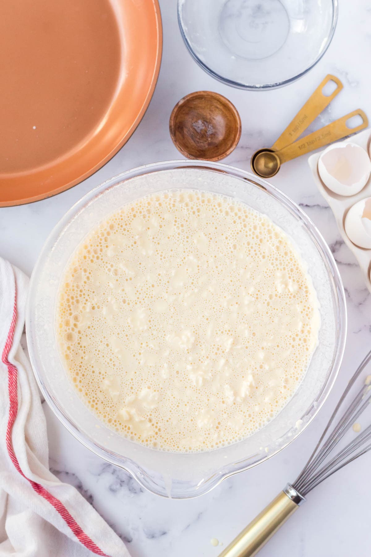 pancake batter in a small bowl