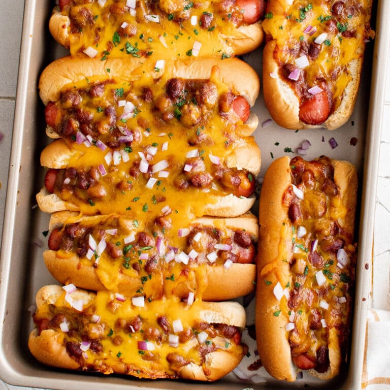 Easy Baked Chili Cheese Dogs | YellowBlissRoad.com